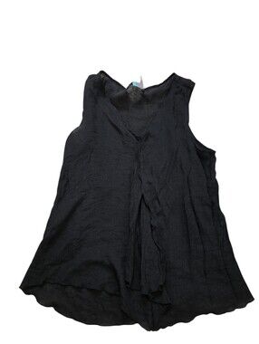 Double Click black sleeveless ruffle top, L. EUC.